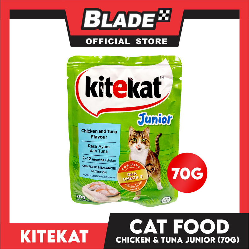 6pcs Kitekat Wet Cat Food in Pouch for Junior 70g (Chicken and Tuna)