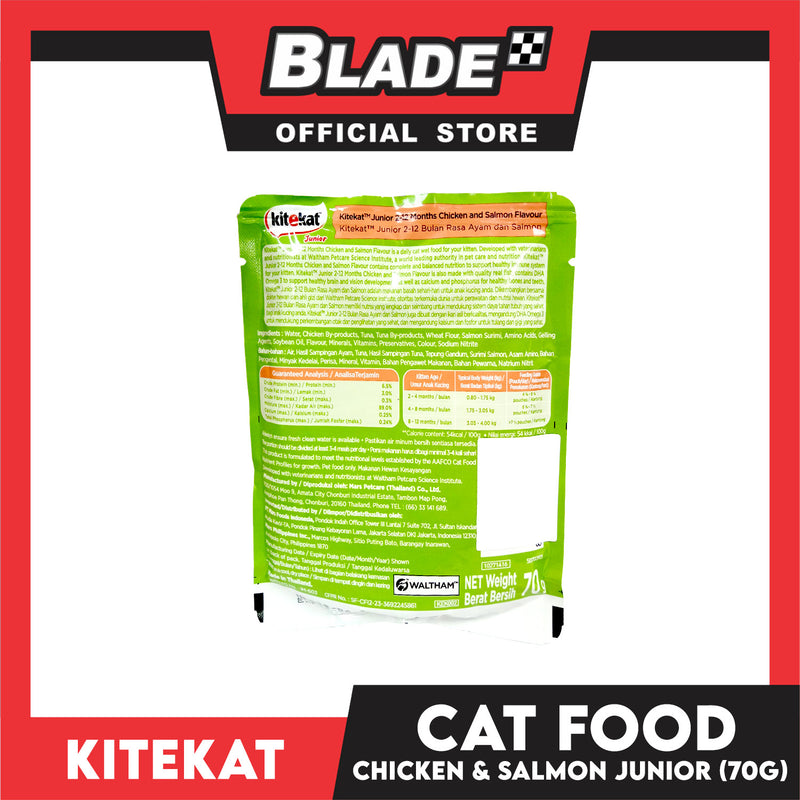 6pcs Kitekat Wet Cat Food in Pouch Junior 70g (Chicken and Salmon)