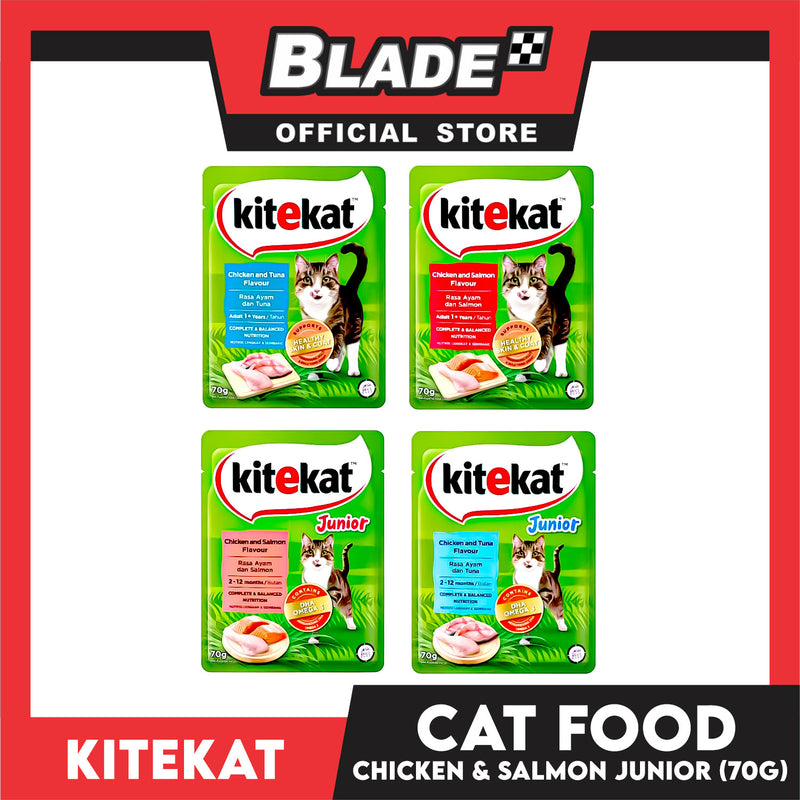 6pcs Kitekat Wet Cat Food in Pouch Junior 70g (Chicken and Salmon)