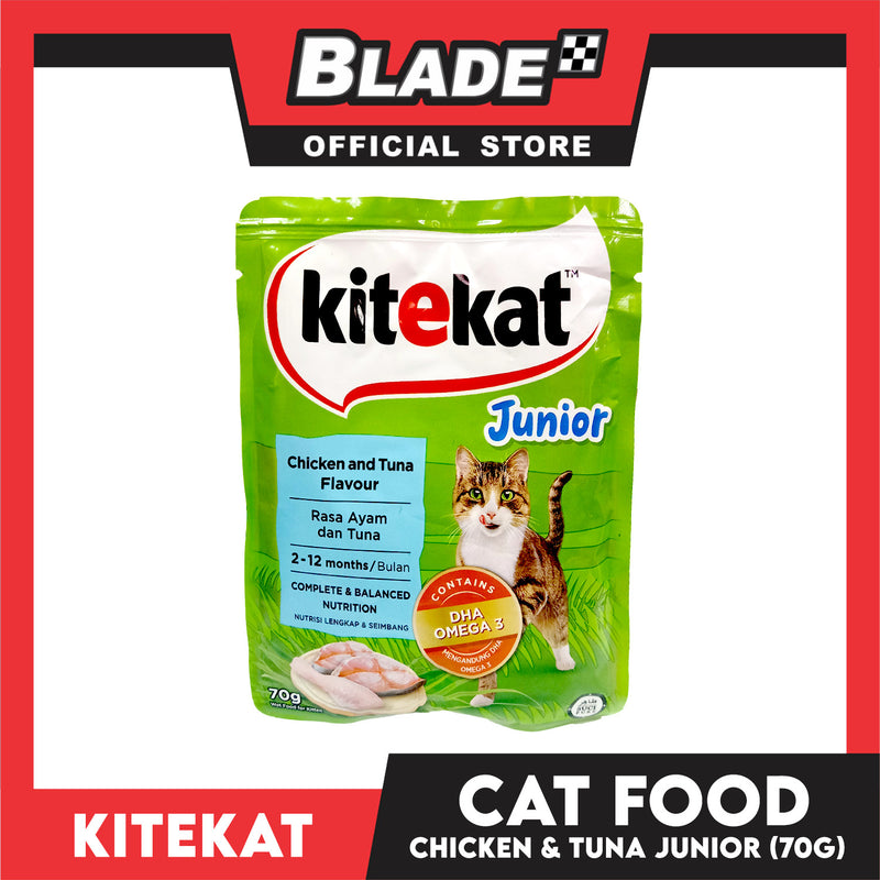 12pcs Kitekat Wet Cat Food in Pouch for Junior 70g (Chicken and Tuna)