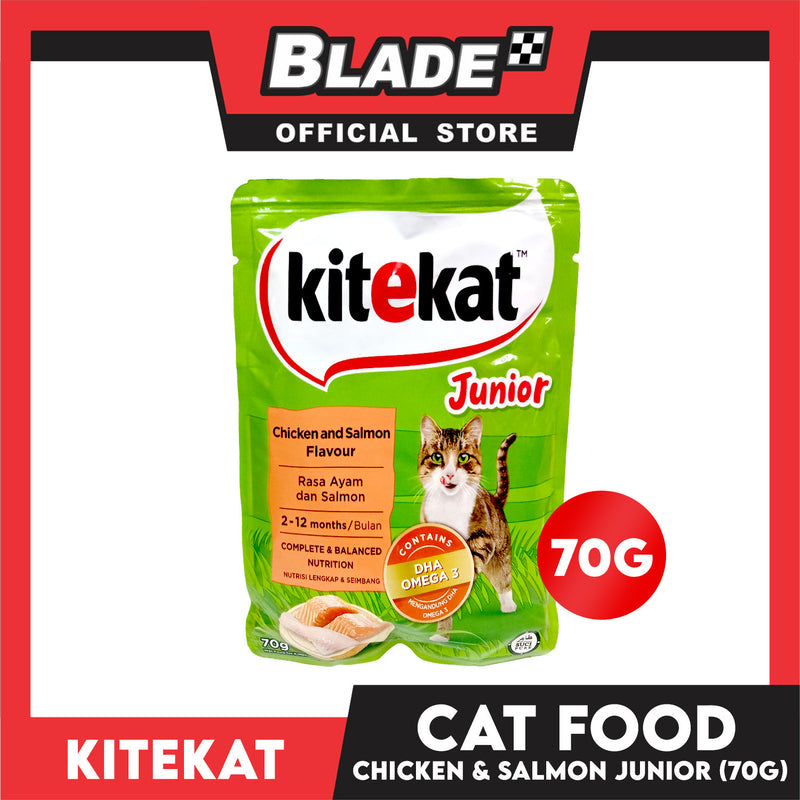 12pcs Kitekat Wet Cat Food in Pouch Junior 70g (Chicken and Salmon)