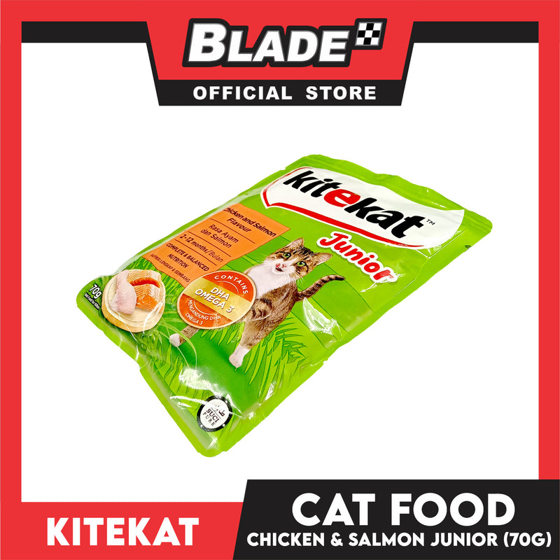 12pcs Kitekat Wet Cat Food in Pouch Junior 70g (Chicken and Salmon)