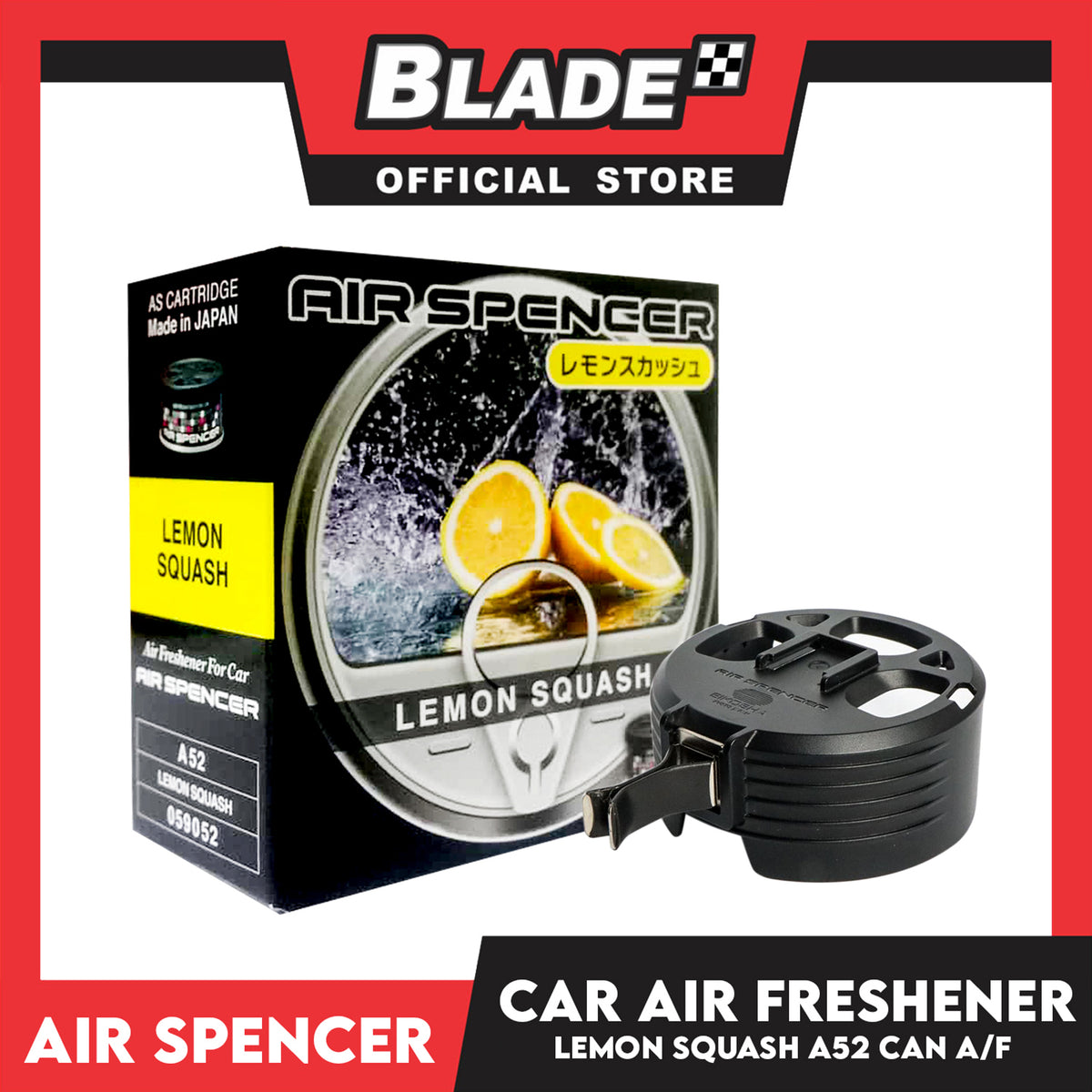 Air Spencer Car Air Freshener A52 with Holder (Lemon Squash)