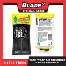 Little Trees Vent Wrap Air Freshener 4pcs (Black Ice) Provides Long-Lasting Scent, Slip On Vent Wrap Car Air Freshener