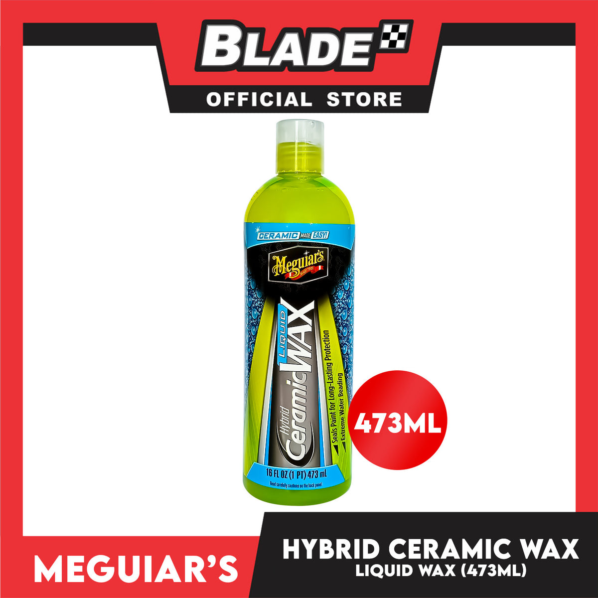 Meguiar's Hybrid Ceramic Liquid Wax Long-Lasting Ceramic Protection in an Easy to Use Wax G200416 16oz 473ml