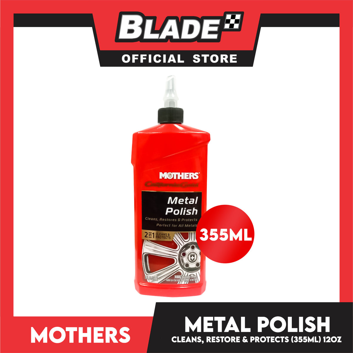 Mothers Metal Polish 05112 355ml Cleans, Restores And Protects