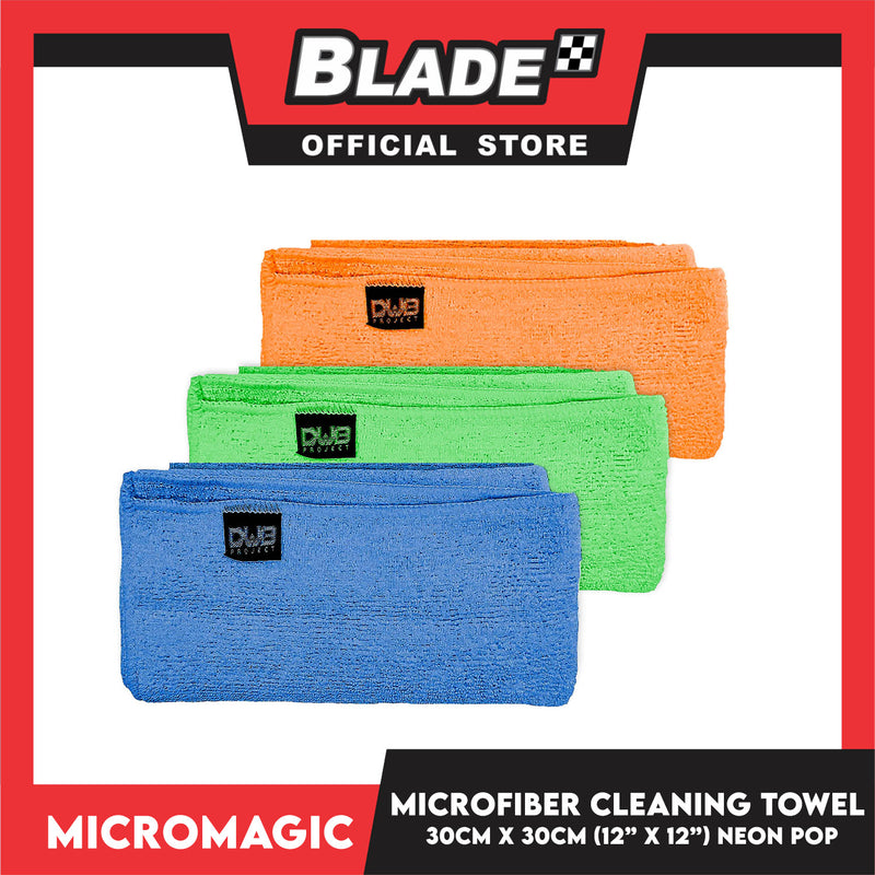 12pcs Micromagic MicroFiber Cleaning Towel (Neon Pop) 30cm x 30cm