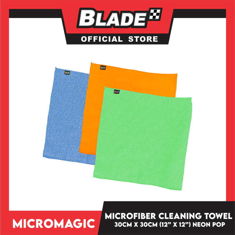 12pcs Micromagic MicroFiber Cleaning Towel (Neon Pop) 30cm x 30cm (New Packaging)