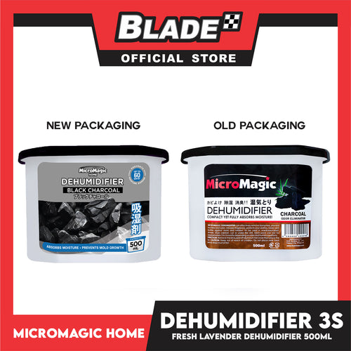 15pcs Micromagic Home Dehumidifier 500ml (Charcoal) Eliminates Musty Odor, Suitable For Your Car And Closets (Bundle Of 5)