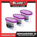 3pcs Micromagic Home Dehumidifier 500ml (Lavender) Eliminates Musty Odor, Suitable For Your Car And Closets
