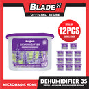 12pcs Micromagic Home Dehumidifier 500ml (Lavender) Eliminates Musty Odor, Suitable For Your Car And Closets (Bundle Of 4)