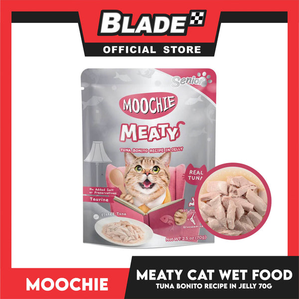 Moochie Meaty Cat Wet Food Tuna Bonito Recipe in Jelly for Senior