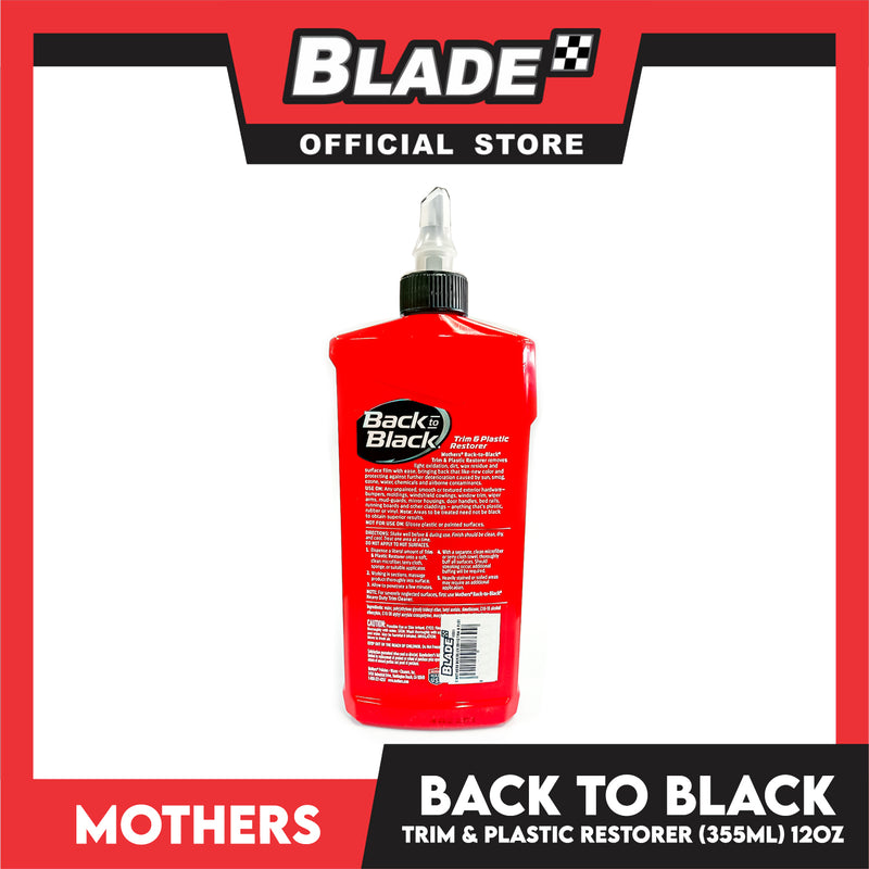 MOTHERS 06112 Back to Black Trim and Plastic Restorer - Rubber & Vinyl - 2  PACK