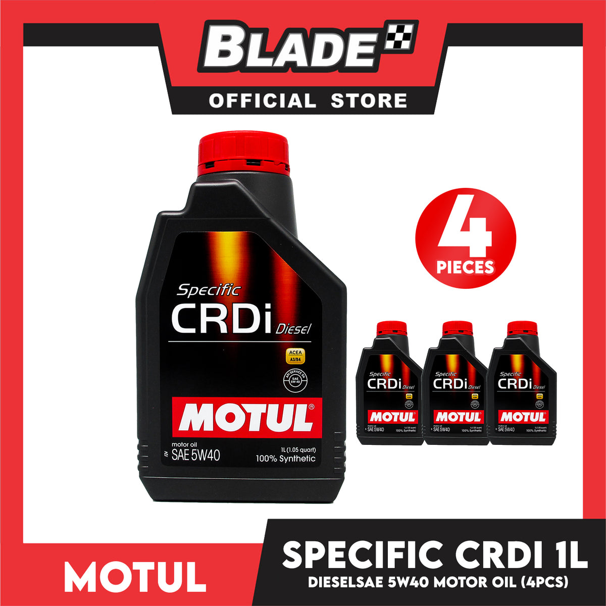 4pcs Motul Specific CRDI Diesel 5W-40 Motor Oil 1L