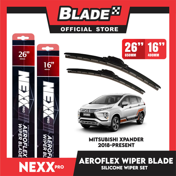 Nexx Pro Aeroflex Silicone Wiper Blade Set for Mitsubishi Xpander 2018-Present (''26/16'')