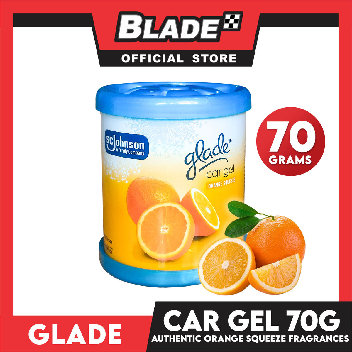 Glade Car Gel Air Freshener 70g (Orange Squeeze)