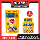 6pcs Pedigree Chicken Chunks Flavor In Gravy 130g Dog Food Wet Food