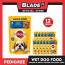 12pcs Pedigree Chicken Chunks Flavor In Gravy 130g Dog Food Wet Food