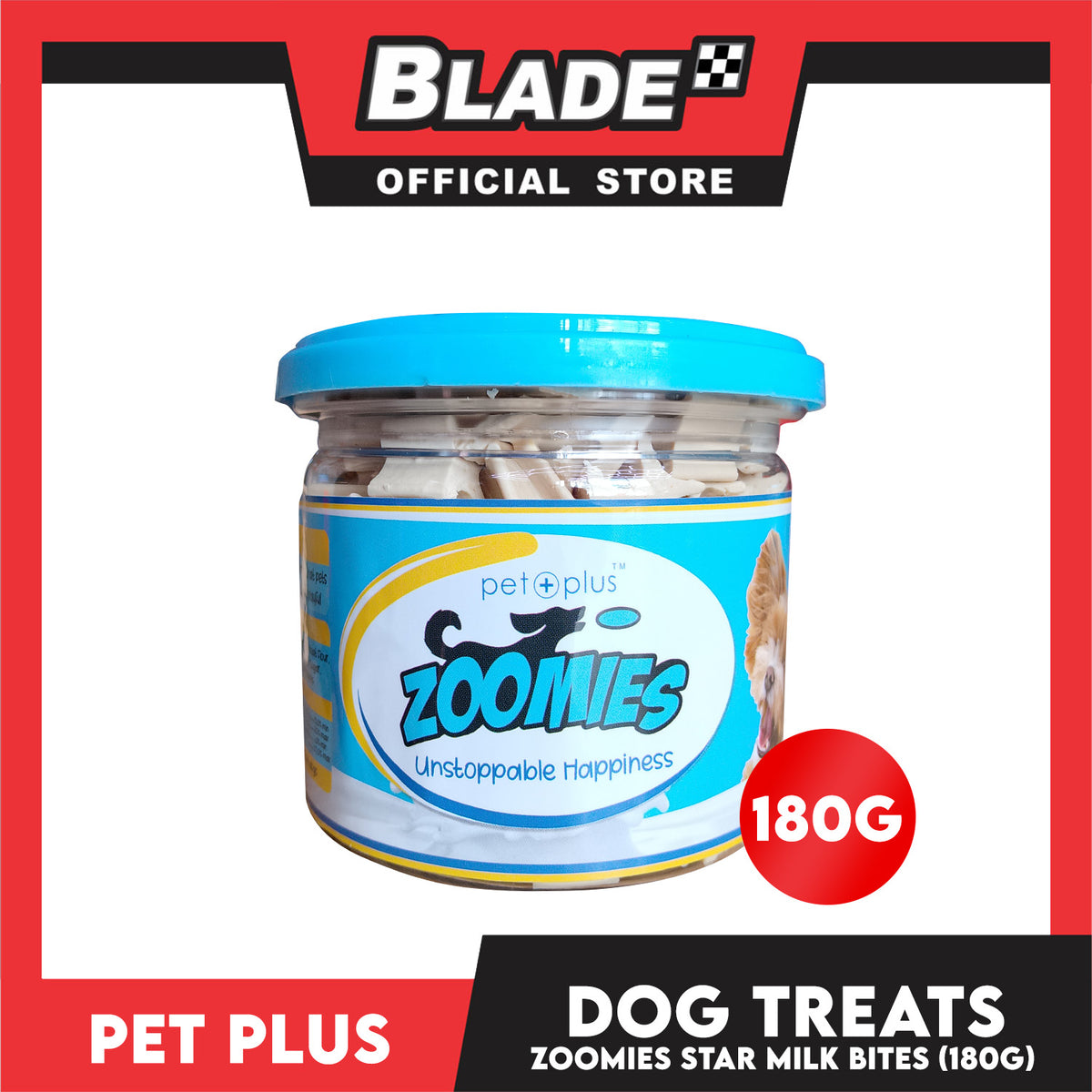 Pet Plus Zoomies Star Milk Bites Dog Treats 180g