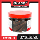 Pet Plus Train and Reward Dental Star Stick In a Jar (Twist Bone Beef Flavor) 360 Brushing Action Designed for Dogs Reward Treats