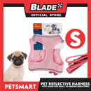 Pet Reflective Harness with Leash for Dogs Small Size (Pink)