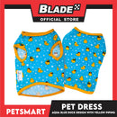 Pet Sando Ducks Design, Aqua Blue with Yellow Piping Color (Small) Perfect Fit For Dogs And Cats