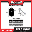 Pet Sando Dog Print Design With Red Piping, Gray Color DG-CTN107S (Small)