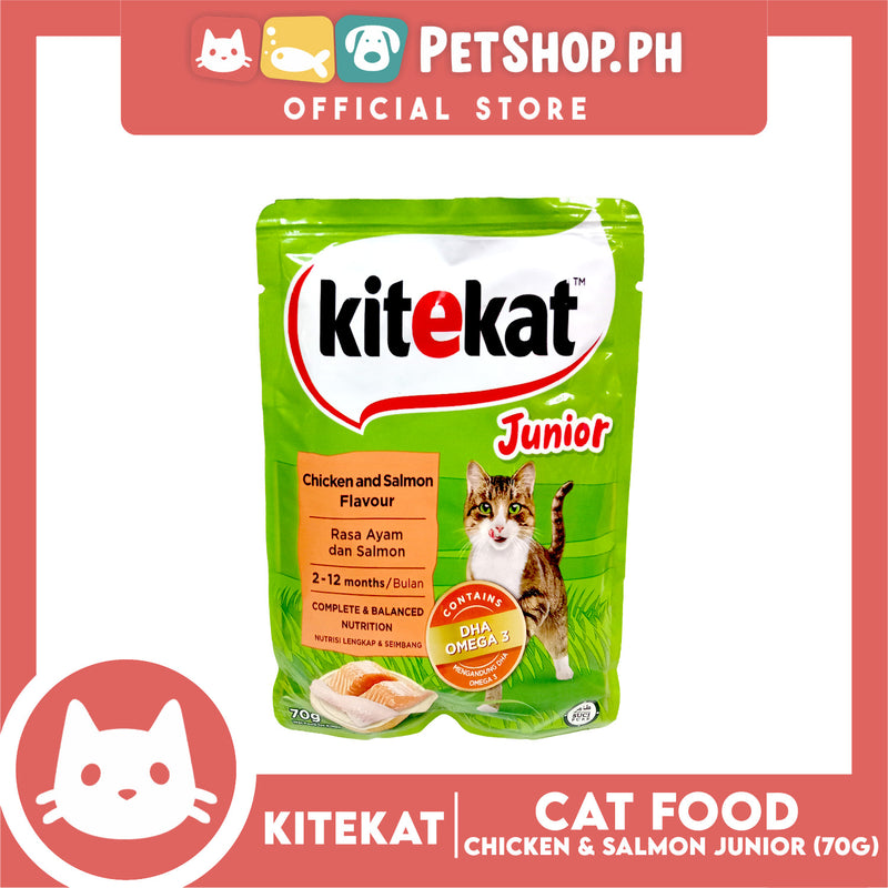 6pcs Kitekat Wet Cat Food in Pouch Junior 70g (Chicken and Salmon)