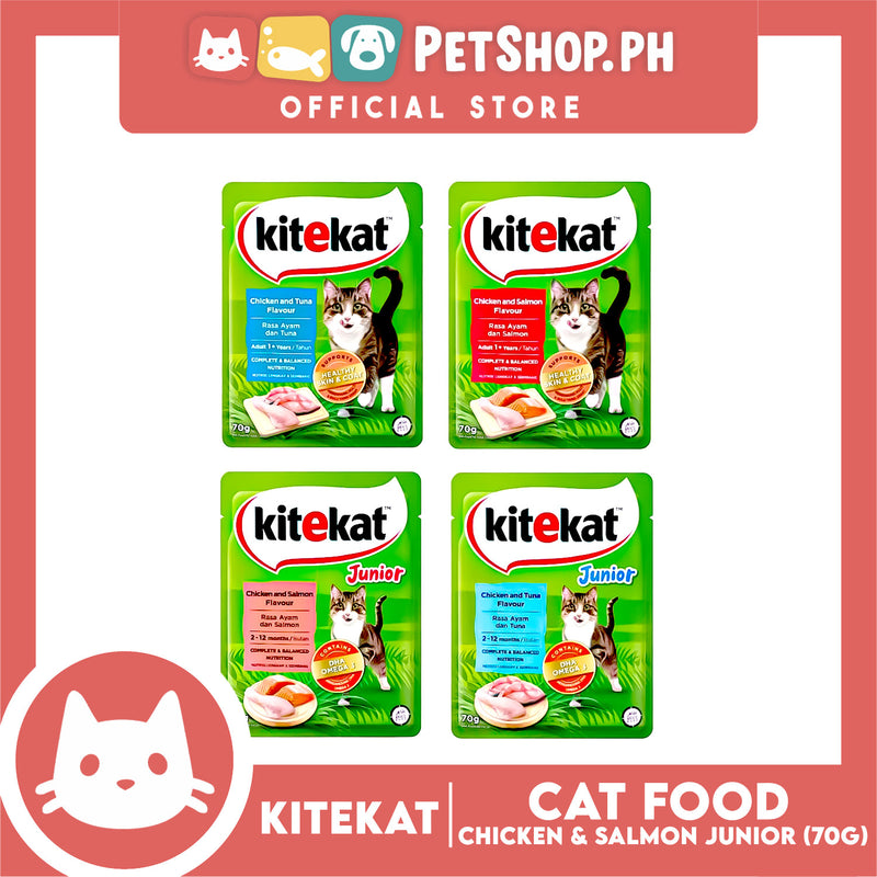 6pcs Kitekat Wet Cat Food in Pouch Junior 70g (Chicken and Salmon)