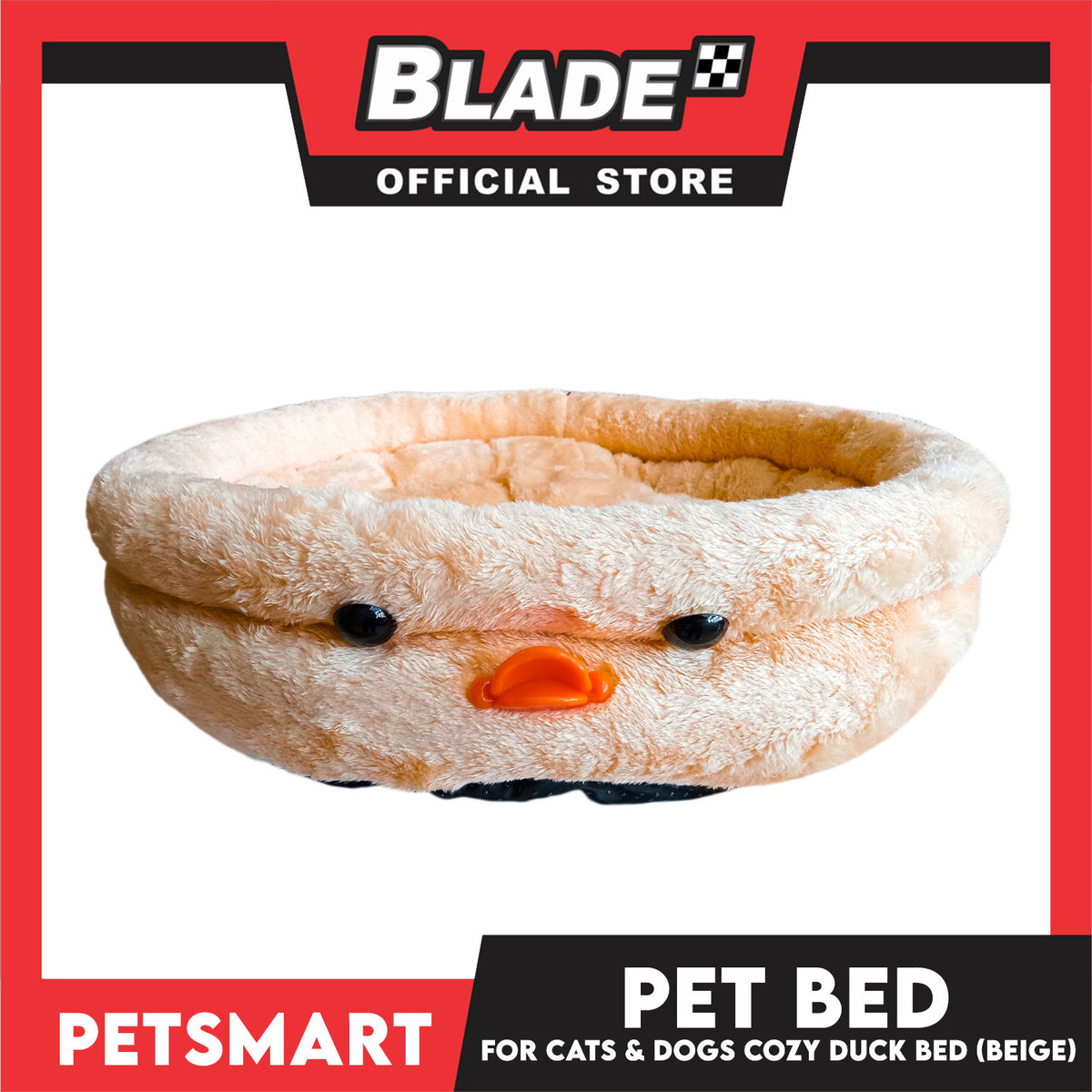 Pet Bed Soft and Comfortable Sleeping Bed (Beige) Duck Design for Cats and Dogs