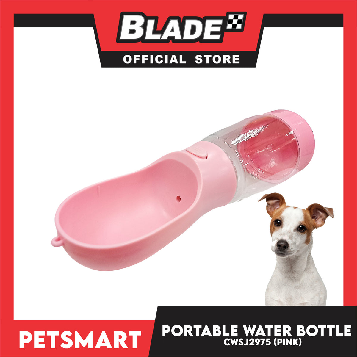 Pet Portable Drinking Cup Bottle Water Dispenser for Dogs CWSJ2975 (Pink) 400ml