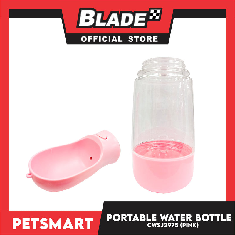 Pet Portable Drinking Cup Bottle Water Dispenser for Dogs CWSJ2975 (Pink) 400ml