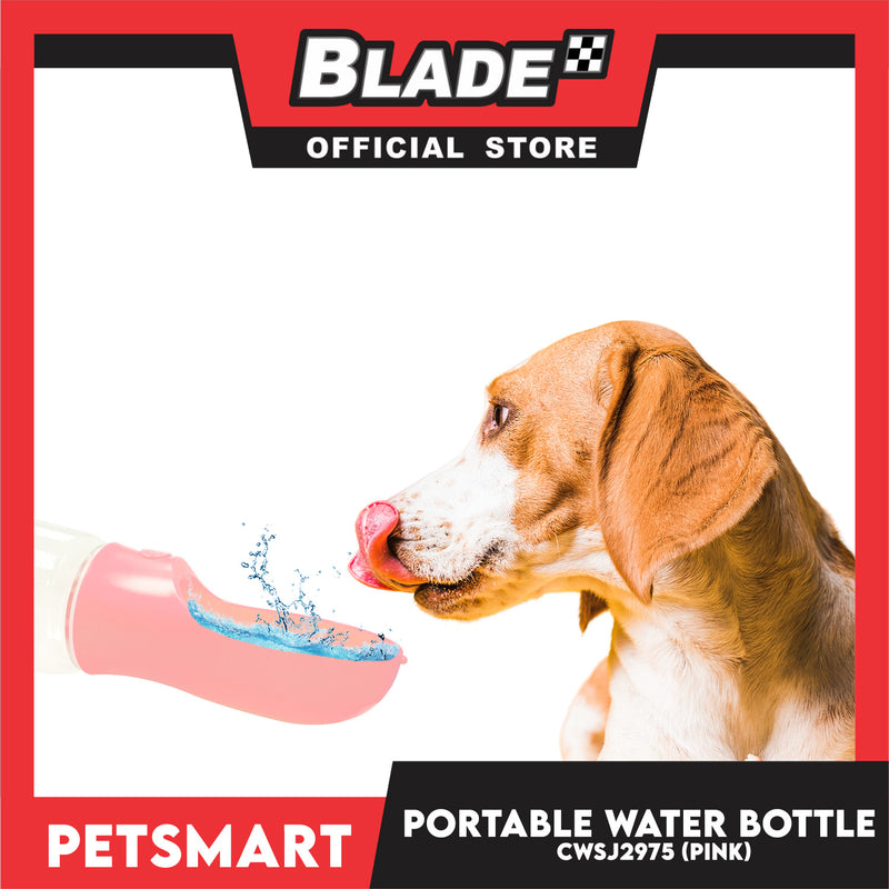 Pet Portable Drinking Cup Bottle Water Dispenser for Dogs CWSJ2975 (Pink) 400ml