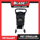 Pet Stroller 4 Wheels for Cats and Dogs, Black Color (OT2230042) 36cm x 82cm x 105cm