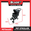 Pet Stroller 4 Wheels for Cats and Dogs, Black Color (OT2230042) 36cm x 82cm x 105cm
