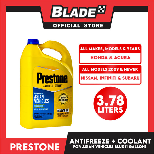 Prestone 50/50 Prediluted Antifreeze/Coolant (Blue) 1 Gallon for Asian Vehicles