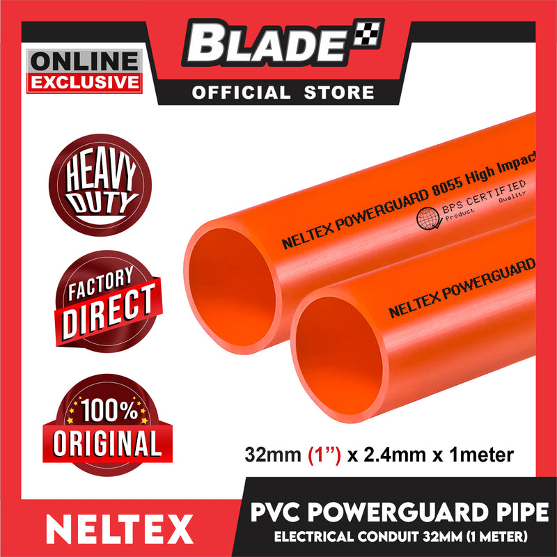 Neltex PVC Powerguard Pipe (Orange) 32mm x 1meter Electrical Conduit