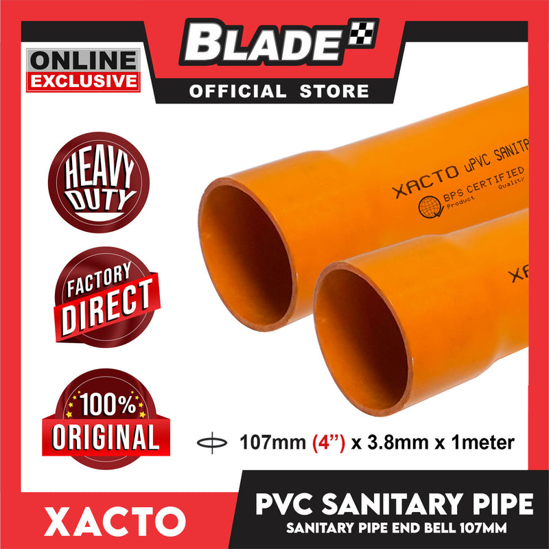 Xacto PVC  Sanitary Pipe Bell End 107mm(4'') x 1meter