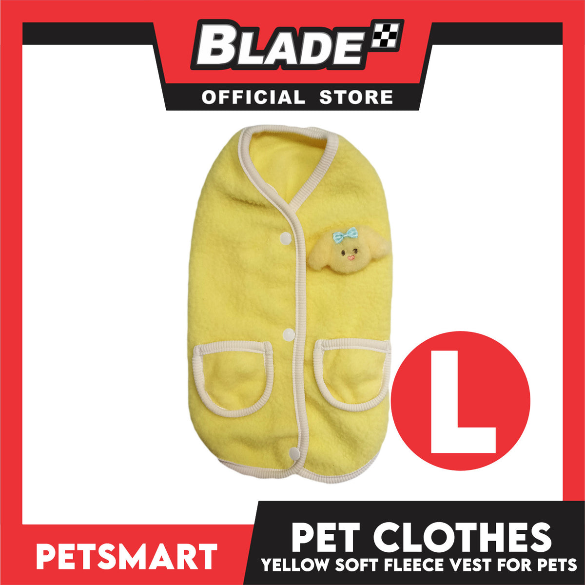 Pet Clothes Bunny Soft Fleece Vest Sando Shirt Yellow (Medium) for Cats and Dogs