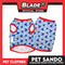Pet Sando Blue and Green Stars Print with Red Piping Pet Clothes (Small) Perfect Fit for Dogs