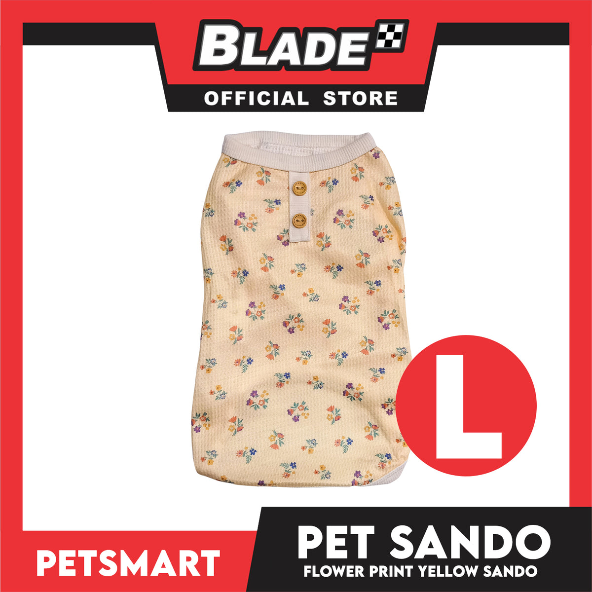 Pet Sando Flower Design Yellow (Large) for dogs and cats