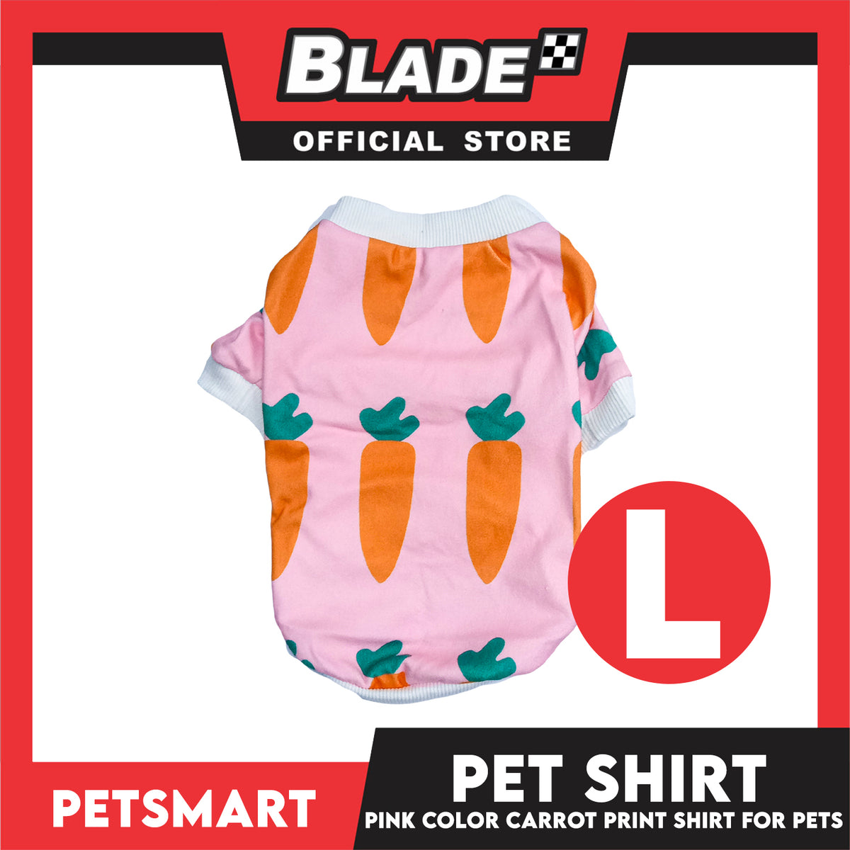 Pet Shirt Pink Color Carrot Print Shirt (Large) for Cats and Dogs Pet Clothes
