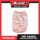 Pet Sando Furry Bear Design Pink (Medium) For Cats and Dogs