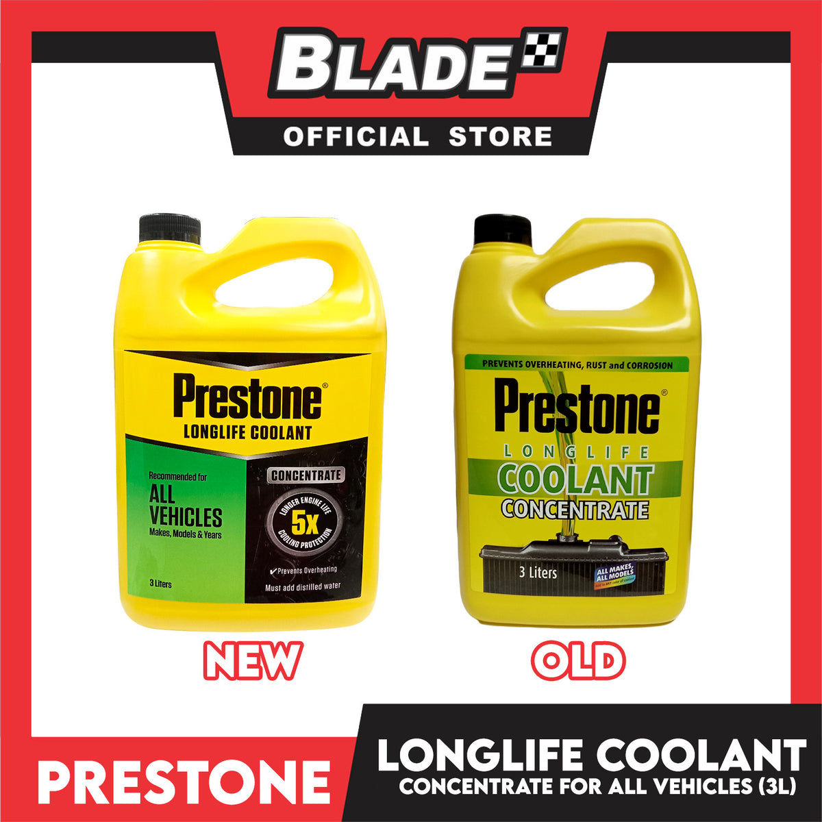 Prestone Long Life Coolant Concentrate 3 Liters Prevents Overheating, Rust And Corrosion