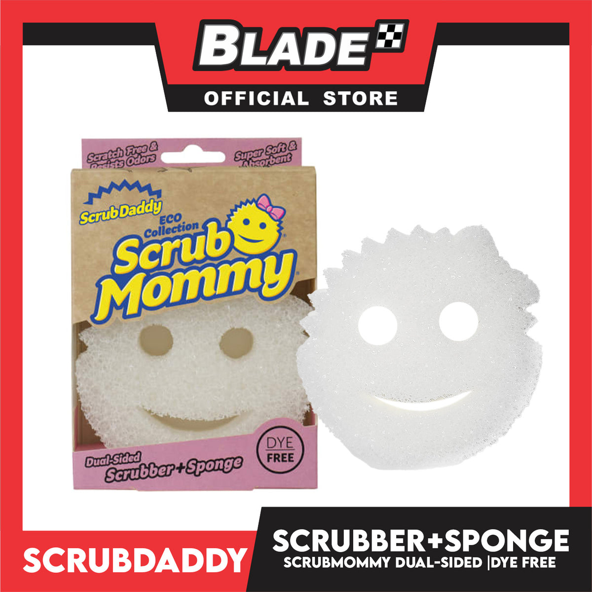 Scrub Mommy  Dual-Sided Scrubber + Sponge (Dye Free) Flexture Scrubber