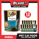 12pcs Sheba Tuna and Saba Flavor 70g Fine Food for Cats