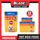 12pcs Pedigree Simmered Beef Loaf Flavour with Vegetables 130g Dog Wet Food