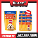 24pcs Pedigree Simmered Beef Loaf Flavour with Vegetables 130g Dog Wet Food