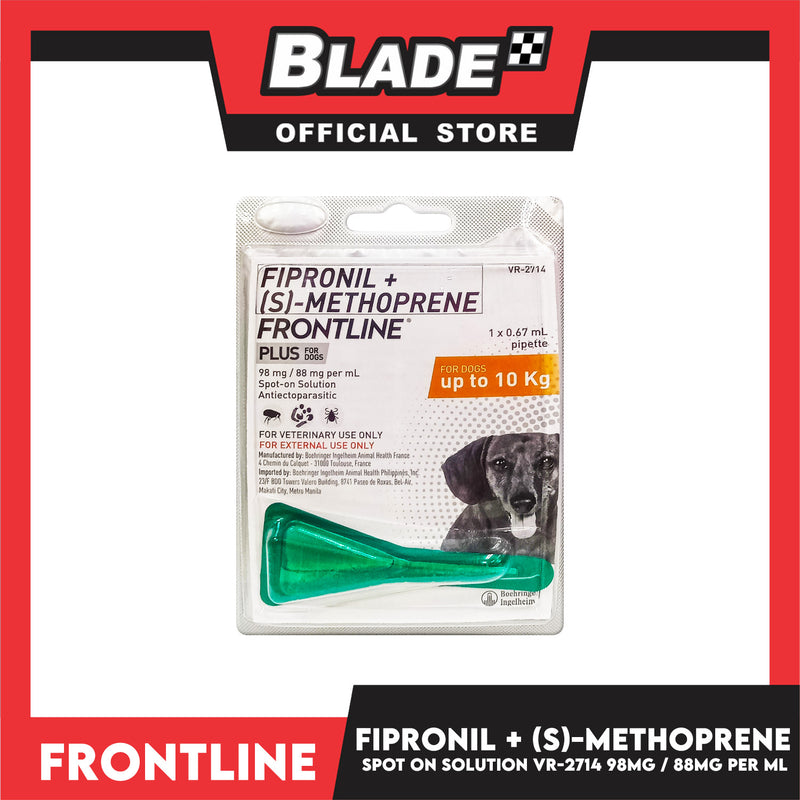 Frontline Plus For Dogs 2 10kg 1 Pipette 0.67ml Anti Tick And Flea Spot On Anti Itch Safe For Lactating and Pregnant Dogs No Prescription Required