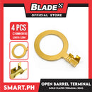 4pcs Electric Lugs Ring Type Terminal Gold Plated Ring 10mm (M10) Golden Brass Non-insulated Copper